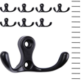 thumbnail image 1 of Paquete de 8 ganchos para abrigos, colgador de abrigos de doble punta, colgador resistente montado en la pared para toallas, cortinas, bolsos, llaves, gorras, tazas (negro), 1 of 8