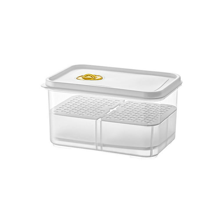 Kitchen Transparent Food Storage Box Detachable Partition Fruit Vegetable  Food Container Organizer With Lid