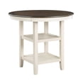 thumbnail image 6 of Miekor Furniture Brown and Antique White Finish Counter Height Table with 2x Display Shelves Transitional Style Furniture W5U789, 6 of 9