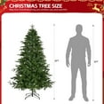 6FT PreLit Artificial Christmas Tree, Hinged Xmas Tree with 300 Warm