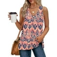 thumbnail image 2 of GERsome Tank Tops for Women Summer V Neck Sleeveless Floral T Shirts Trendy Loose Fit Beach Vacation Tops S-2XL, 2 of 7