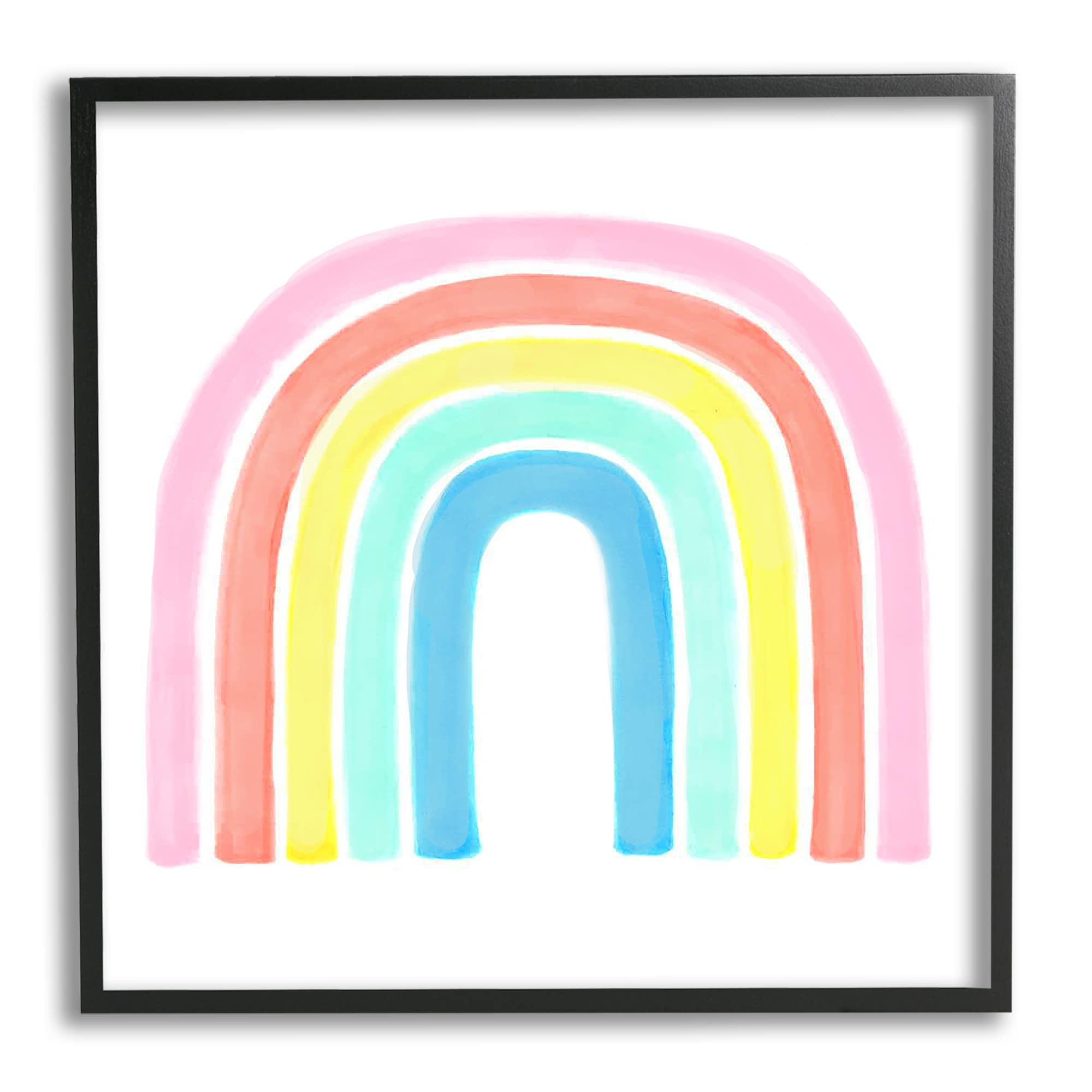 Stupell Industries Traditional Pastel Arch Rainbow Children's Striped Pattern Graphic Art White Framed Art Print Wall Art, 17x17, by Reesa Qualia