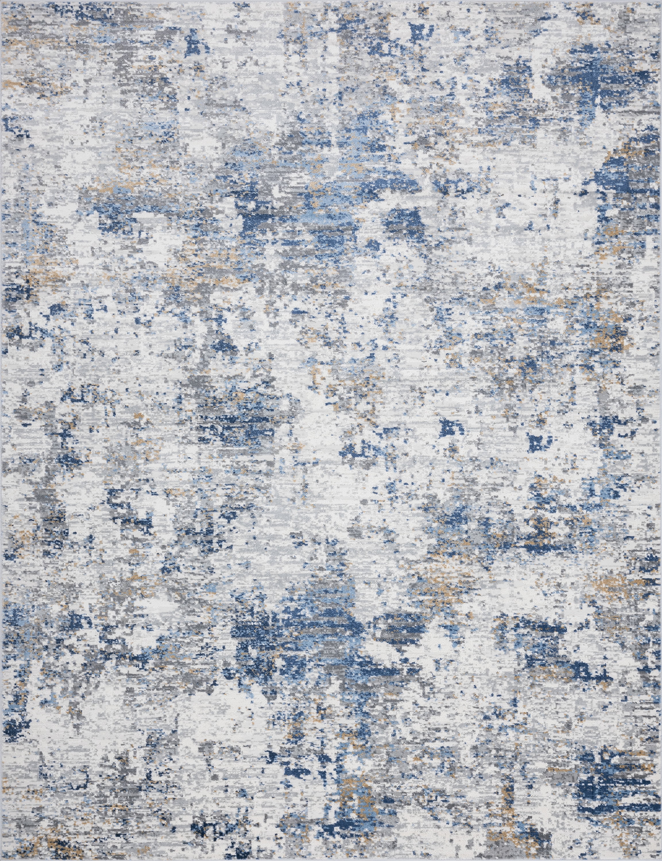 Yardley Distressed Contemporary Abstract Indigo, Gray Indoor Area Rug, 8' x 10'