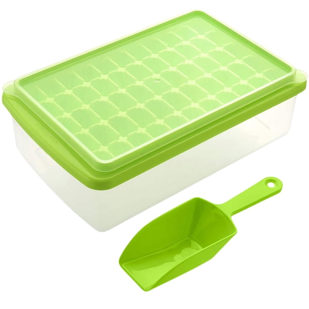 SAYOO Kit de moldes para hacer hielo, bandeja de cubitos de hielo de 55 compartimentos divididos con pala de tapa de cesta, accesorio de barra de cocina SAYOO Moda