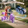 thumbnail image 3 of Xuanlur Upgrade 12V 2 Seater Dual Motor Kids Motorcycle, Girls Ride on Toys with Storage Compartments, Slow Start, USB, Bluetooth, Motorcycle for Kids Aged 3+(Purple), 3 of 7