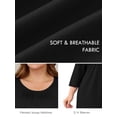 thumbnail image 3 of SHOWMALL Women's Plus Size Nightgown with Pockets Soft 3/4 Sleeve Pleated Crew Neck Sleep Dress Loose Lounge Sleepwear, 3 of 7