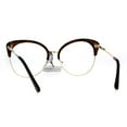 thumbnail image 4 of Womens Large Cat Eye Half Rim Clear Lens Fashion Glasses Tortoise Gold, 4 of 4