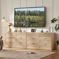 thumbnail image 3 of LEYAOYAO Boho Rattan Dresser Set of 3, 5 Drawer Dresser, 6 Drawer Chest and 3 Drawer Nightstand, Rustic Wood Bedroom Furniture, Natural Wood, 3 of 10