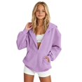 thumbnail image 6 of Ruyang Kids Zip Up Hoodie Long Sleeve Sweatshirt Solid Loose Fit Sweatshirt Jacket Trendy Windproof Coat Fall Winter Warm Outerwear, 6 of 9
