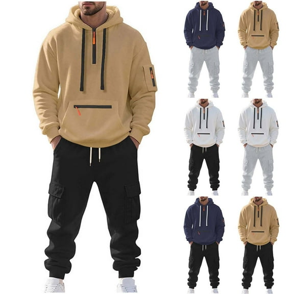 Fewfanhot Sweatsuits for Men 2 Piece Set Hoodie Casual Tracksuits Sweatsuit Full Zip Long Sleeve Jogging Suits