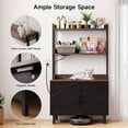 thumbnail image 4 of ROGALIS 55'' Cat Litter Box Enclosure with 2 Shelves and Charging Sockets, Wooden Cat House Hidden Litter Box Furniture, Large Indoor Cabinet for Livingroom and Entryway, Black, 4 of 7