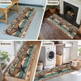 thumbnail image 5 of Texas Star Vintage 2'x6' Runner Rugs for Hallway Kitchen Bedside Non Slip Washable, Berry Turquoise Green Brown Wooden Entryway Rug Runners with Rubber Backing, Long Carpet Runner for Laundry Room, 5 of 8