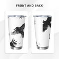 thumbnail image 3 of KLL Monochrome Flying Ravens Print 40oz Stainless Steel Insulated Car Cup with Spillproof Lid - Keep Your Drink Hot or Cold on the Go-Without Straw, 3 of 8