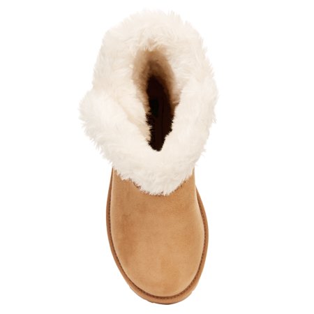 calistoga women's vegan suede faux fur moccasin