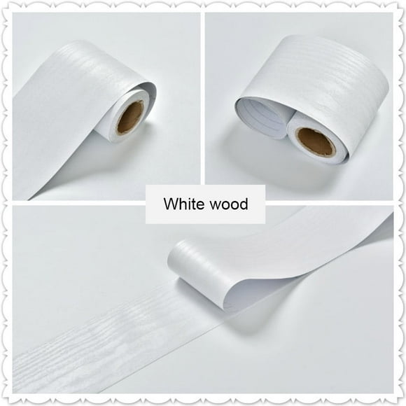 PVC Self-Adhesive Baseboard Wall Sticker Wood Grain Door Frame Waveguide Corner Floor Window Sill Tile Film Waistline Decoration LJQ