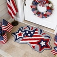 thumbnail image 6 of American Flag Door Mat Rug – Soft Faux Plush Indoor Outdoor Entryway Carpet, Independence Day Patriotic Decor for Bathroom, Kitchen, Coffee Table, Front Door, 27.5" x 17.7", 6 of 6
