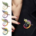 thumbnail image 2 of Hioecau Brooch Versatile Lizard Gecko Pin Sparkling Rhinestones Inlaid Glossy Fade-Resistant Finish Badge Sweaters Scarves Handbags Hats Accessories, 2 of 8