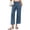 Light blue, variant on Elastic High Waist Women Wide Leg Loose Denim Pants Ankle Jeans