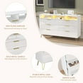 thumbnail image 5 of ChVans White Dresser with LED Lights for Bedroom, Modern Wood Dresser with Wide Drawers and Metal Handles, 6 drawer dresser for Bedroom, Living Room, Hallway, 5 of 7