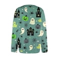 thumbnail image 4 of Halloween Cardigan Sweaters for Women Novelty Cartoon Ghost Womens Sweaters Cardigan Button Knit Cropped Long Sleeve Fall Winter Trendy Plus Size Cardigan Sweaters Green L, 4 of 6