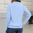 thumbnail image 4 of Womens Cotton Long Sleeve Polo Shirts Business Casual V Neck Collared Tops Loose Fit Work Blouses Fall Outfits 2025 Sky Blue 2XL, 4 of 4