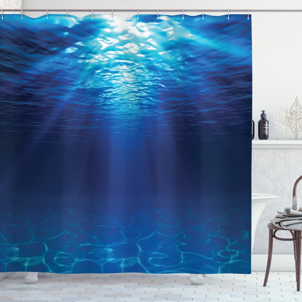 Ocean Shower Curtain, Underwater View with Sandy Seabed Aquatic Scenes