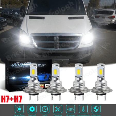 

For Dodge Sprinter 2007-09 - 4x Combo 6000K H7 LED Headlight High Low Beam Bulbs