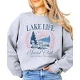 thumbnail image 3 of Lake Life Social Club Sweatshirt for Women & Kids Cozy Lake House Crewneck Pullover Gray Sweatshirt Adult X-Large, 3 of 7