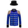 thumbnail image 3 of Aislor Drum Major Outfits for Girls Boys School Marching Band Uniform Jacket Royal Blue 12, 3 of 7