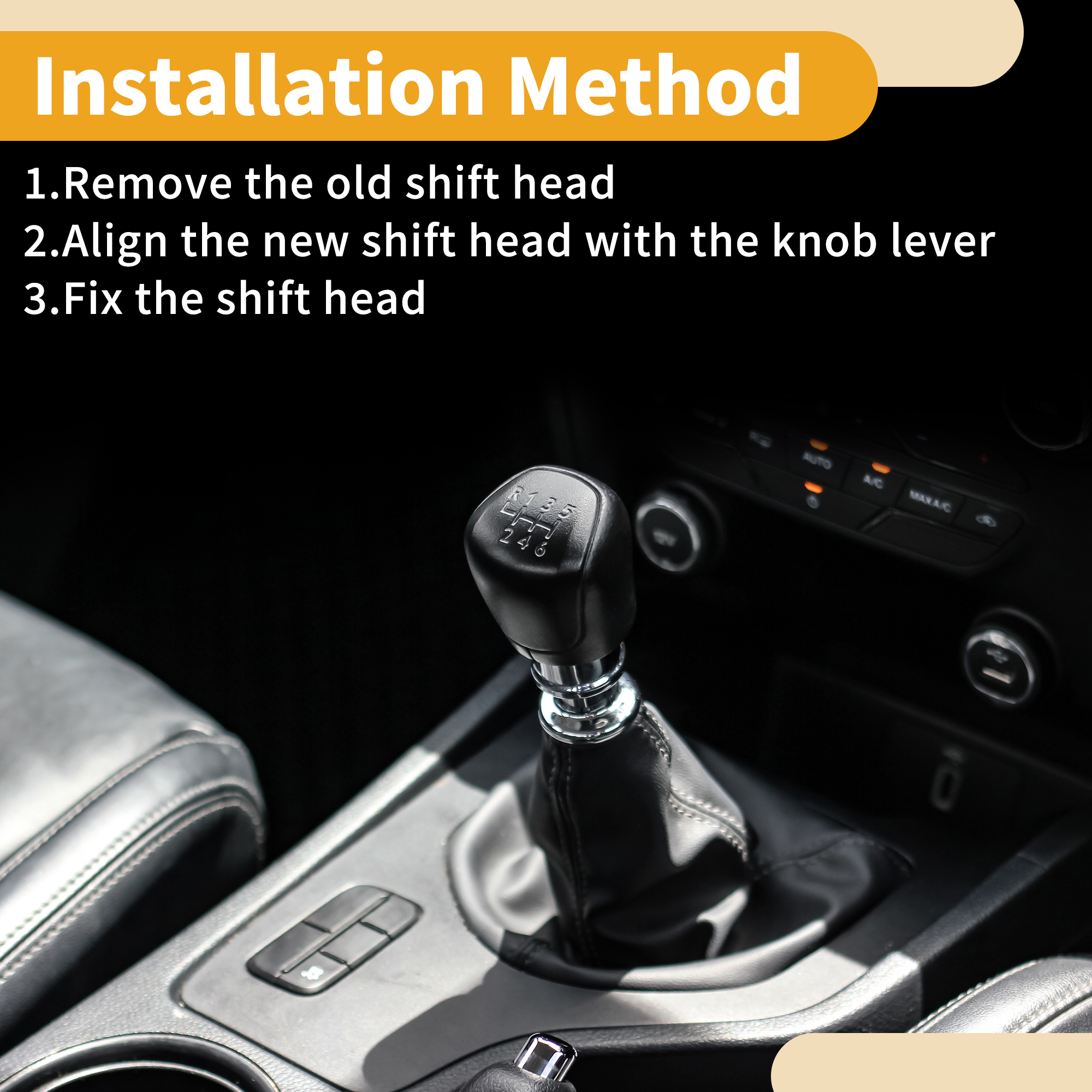Unique Bargains 5 Speed Manual Gear Shift Knob with Cover - Car Shift Lever Knob with Cover - for Volkswagen Polo 2010-2013 Plastic Faux Leather Black - 1 Pc