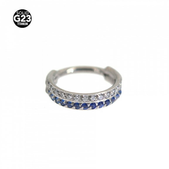 LINXIQIN Titanium Micro Cubic Zirconia Hinged Nose Hoop Ring Body Jewelry Unisex