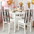 thumbnail image 5 of YAZAOO Chair Covers Set Home Kitchen Black White Stripes Pink Roses Party Decor Seat Back Cover Protector, 5 of 6