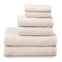 Welhome Soft Cotton Loop 6 Piece Bath Towel Set, Blush