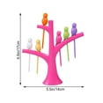 thumbnail image 4 of 6 tenedores de plástico para frutas con forma de pájaro y 1 soporte para palillos de dientes con forma de árbol para decoración del hogar y fiestas (Rosy), 4 of 4