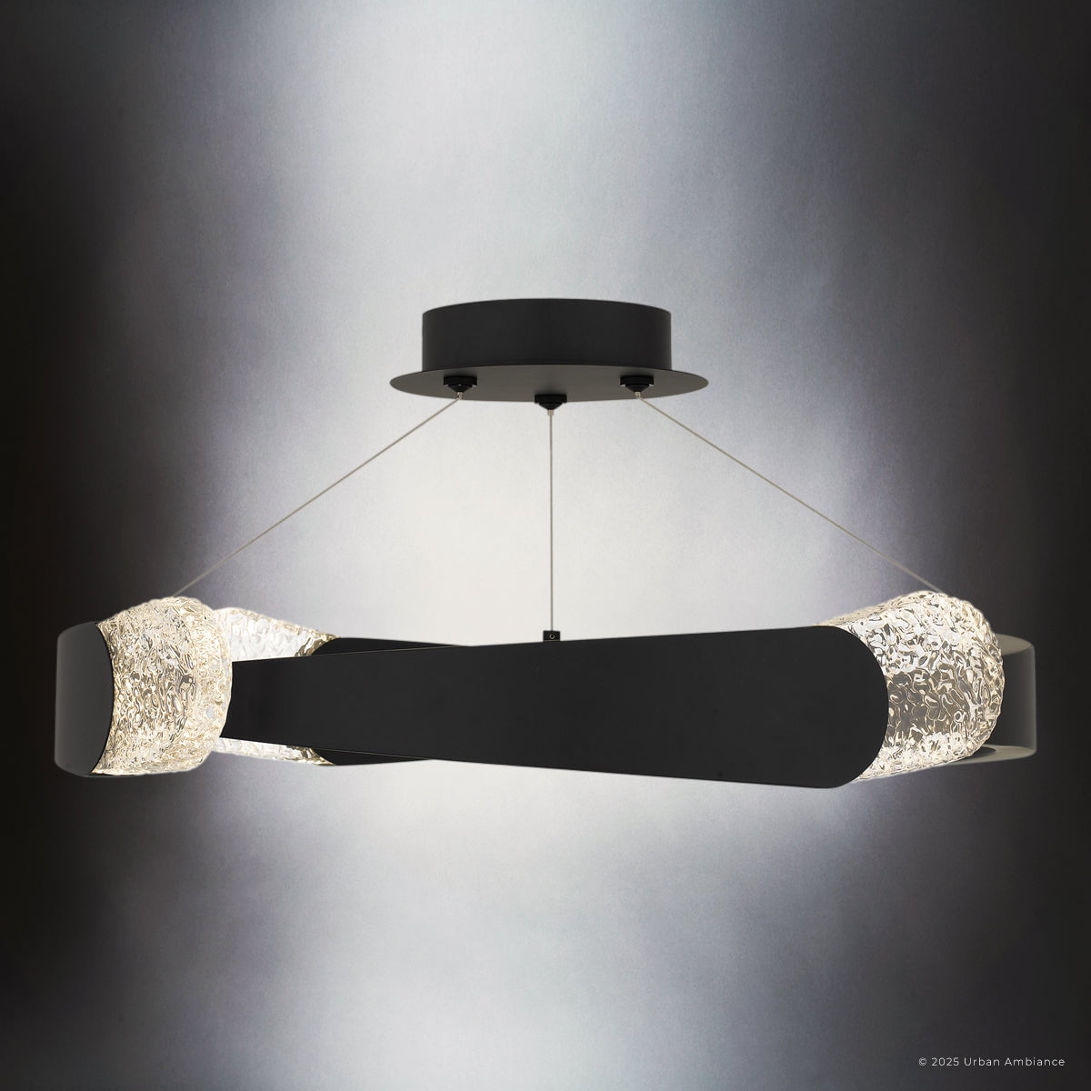 Luxury Contemporary Ceiling Light, Matte Black, UQL6320