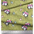 thumbnail image 2 of Soimoi Rayon Fabric Snowman & Penguin Kids Print Sewing Fabric Yard 56 Inch Wide, 2 of 3