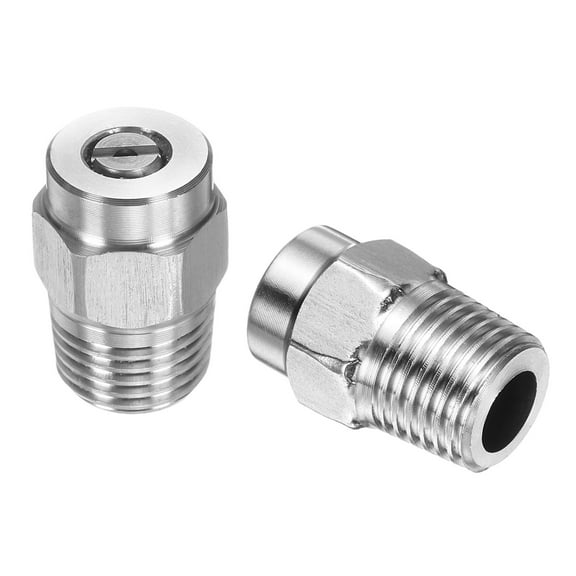 Uxcell 2pcs Surface Clean Tip 40 Degree 1/4 Inch NPT Male 1.514 Orifice 4000 PSI Stainless Steel Threaded Pressure Washer Spray Nozzles for Water gun Water Broom