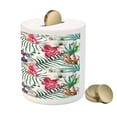 thumbnail image 3 of Floral Piggy Bank, Watercolored Tropical Exotic Foliage Vibrant Color Palette Hawaiian Summer Season, Ceramic Coin Bank Money Box for Cash Saving, 3.6" X 3.2", Multicolor, by Ambesonne, 3 of 4