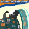 thumbnail image 5 of Basketball and Whistle Teal Pattern 17" School Backpacks for Teens,Waterproof Oxford Fabric,S-Shape Padded Straps for School,Travel,Hiking,Camping, 5 of 6