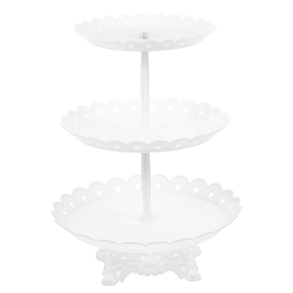 HEALEEP White Multi Layer Cake Stand Decorative Tiered Cupcake Holder for Home and Party Use
