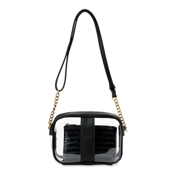 Time and Tru Clear Camera Crossbody with Pouch Black - Walmart.com