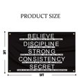 thumbnail image 2 of [ Creer Disciplina Consistencia fuerte secreto 90x150 cm banderas divertidas, Inspiradoras y motivacionales para gimnasio, banderas para decoración de pared interior ], 2 of 7