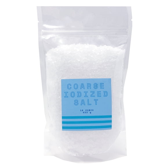 Iodized Salt for Grinder, Coarse Iodized Salt for Grinder Refill 16 Ounce Resealable Bag