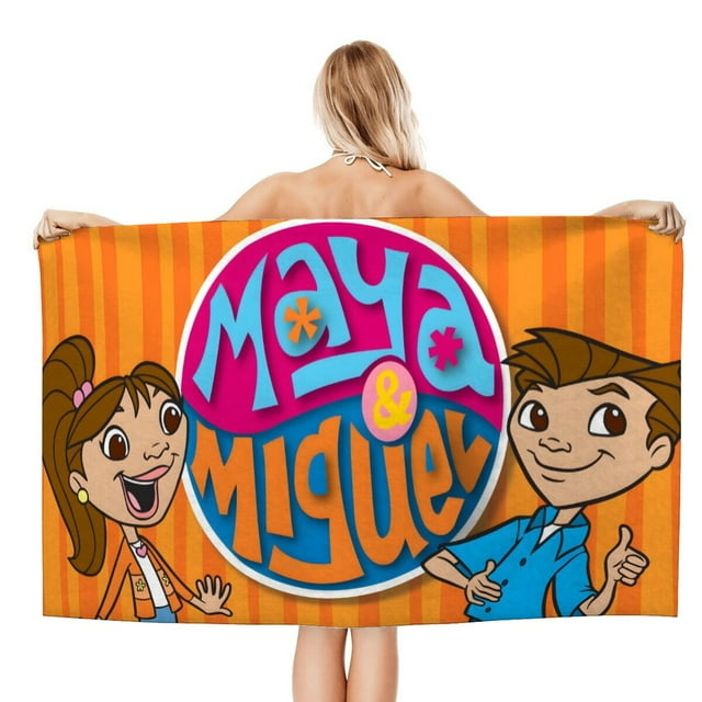 Maya y Miguel Toalla de playa de secado rápido con diseño temático, regalo para mujeres y niñas, ideal para cumpleaños, fans, amantes de la música, uso en la playa o al aire libre, 78 × 160 cm