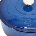 thumbnail image 4 of MegaChef 6.35 Quart Round Enameled Cast Iron Dutch Oven with Self Basting Lid in Dark Blue, 4 of 8