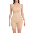 thumbnail image 4 of Women Solid BodySuit Shaping Mesh Splice With Chest Pads Support Jumpsuit 7x Waist Trainer, 4 of 4