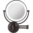 thumbnail image 1 of LED Lighted Dual-Sided 10X/1X Magnification Wire-Free Cordless Wall Mount Bathroom Beauty Makeup Grooming Mirror with 12" Extendable Arm,, 1 of 5