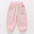 thumbnail image 6 of JCCXIN Girls School Pants Casual Baggy Cartoon Rabbit Appliques Ankle-Tied Pants With Pockets Lightweight Outdoor Summer Daily Wear Soft Street Bottoms,Pink,7-8 Years, 6 of 6