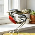 thumbnail image 3 of Hopewings Robin Bird Metal Art Sculpture, Handcrafted Steel Animal Statue, Waterproof, Indoor Outdoor Decorative Figurine, Home Garden Patio Office Desk Ornament, 3 of 6