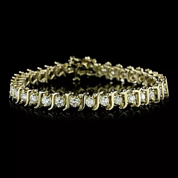 Women's Tennis Bracelet 7 IN" 5.00 Ct Moissanite 10K Yellow Gold Plated